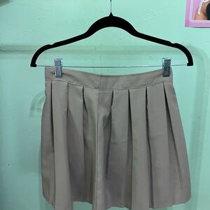 Tan Pleated Skirt